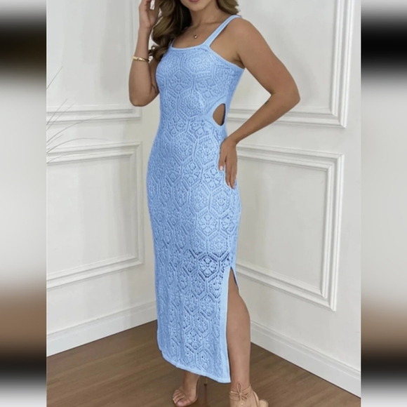 Cutout Side Slit Maxi Tank Dress - Picture 1 of 4